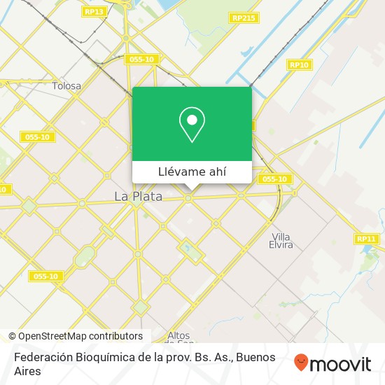 Mapa de Federación Bioquímica de la prov. Bs. As.