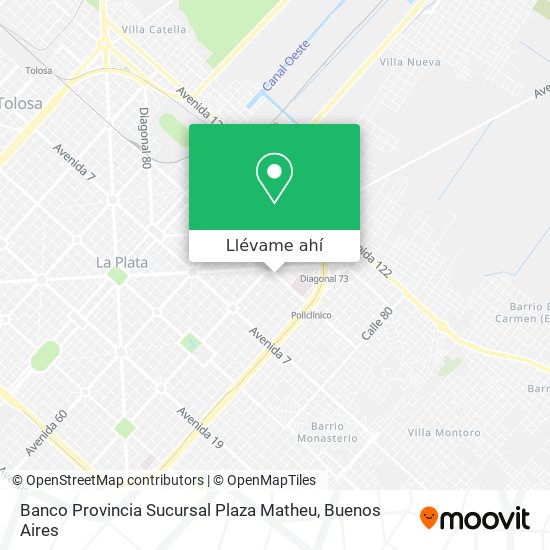 Mapa de Banco Provincia Sucursal Plaza Matheu