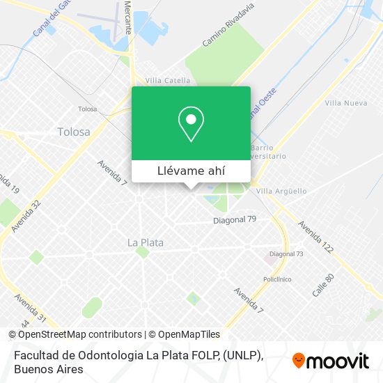 Mapa de Facultad de Odontologia La Plata FOLP, (UNLP)