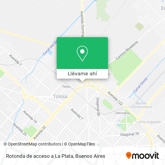 Mapa de Rotonda de acceso a La Plata