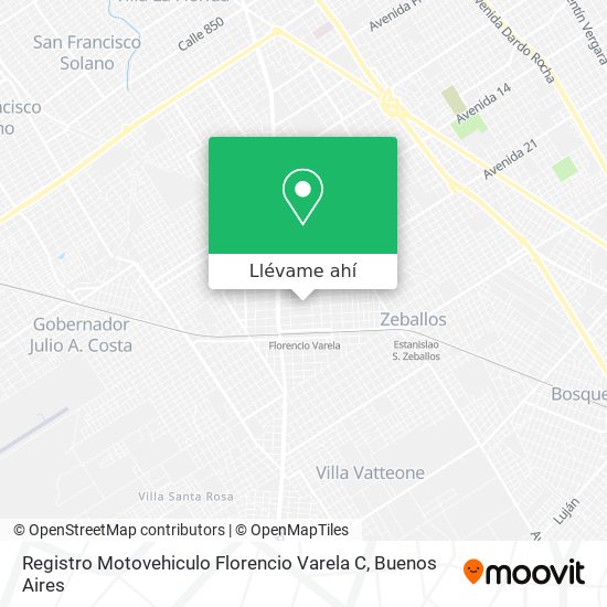 Mapa de Registro Motovehiculo Florencio Varela C