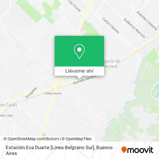 Mapa de Estación Eva Duarte [Línea Belgrano Sur]