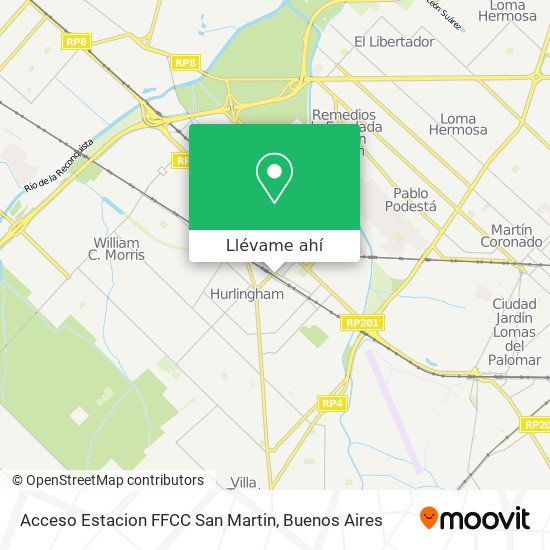 Mapa de Acceso Estacion FFCC San Martin
