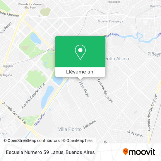 Mapa de Escuela Numero 59 Lanús