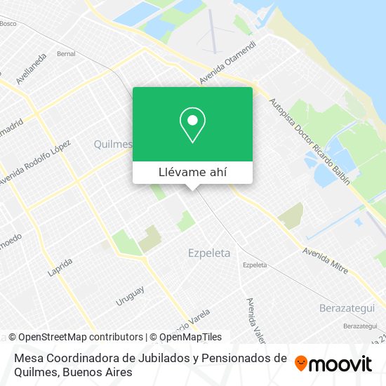 Mapa de Mesa Coordinadora de Jubilados y Pensionados de Quilmes