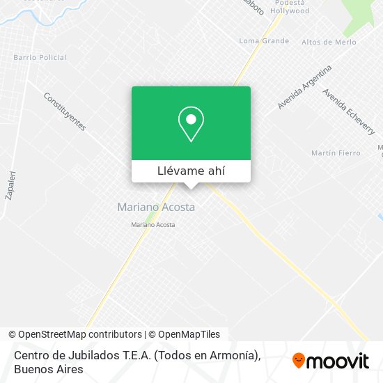 Mapa de Centro de Jubilados T.E.A. (Todos en Armonía)