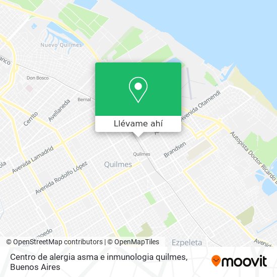 Mapa de Centro de alergia asma e inmunologia quilmes