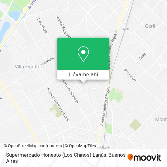 Mapa de Supermercado Honesto (Los Chinos) Lanús