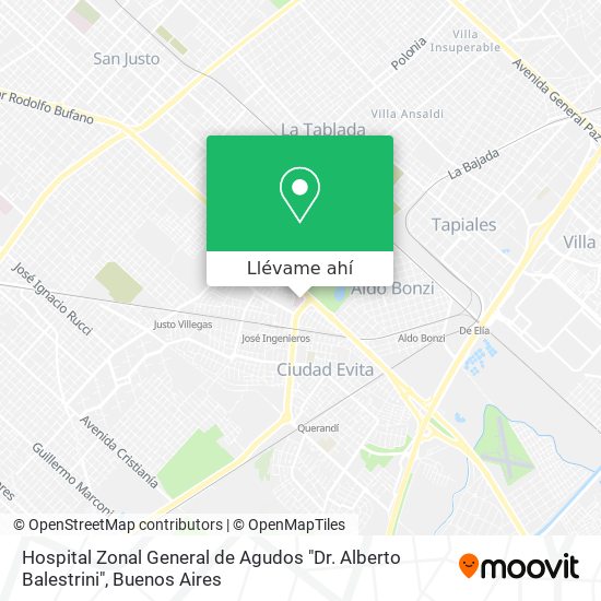 Mapa de Hospital Zonal General de Agudos "Dr. Alberto Balestrini"