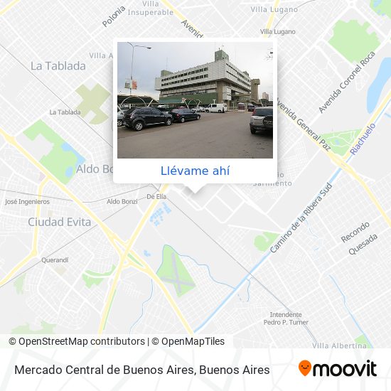 Mapa de Mercado Central de Buenos Aires