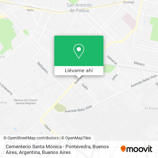 Mapa de Cementerio Santa Mónica - Pontevedra, Buenos Aires, Argentina
