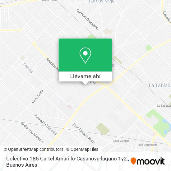Mapa de Colectivo 185 Cartel Amarillo-Casanova-lugano 1y2.