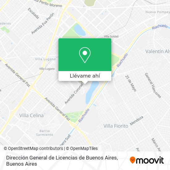 Mapa de Dirección General de Licencias de Buenos Aires