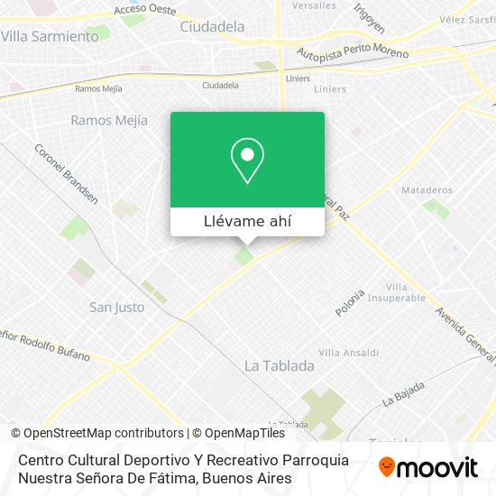 Mapa de Centro Cultural Deportivo Y Recreativo Parroquia Nuestra Señora De Fátima