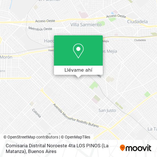 Mapa de Comisaria Distrital Noroeste 4ta LOS PINOS (La Matanza)