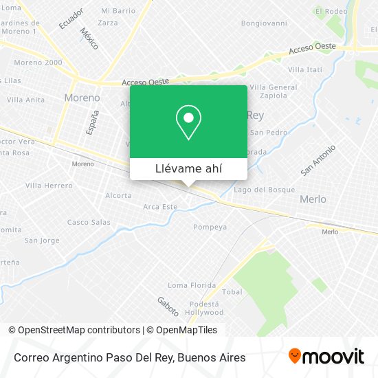 Mapa de Correo Argentino Paso Del Rey