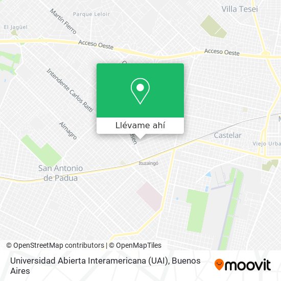 Mapa de Universidad Abierta Interamericana (UAI)