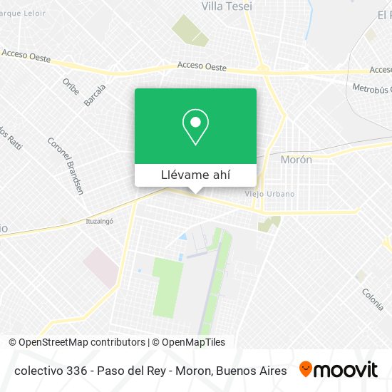 Mapa de colectivo 336 - Paso del Rey - Moron