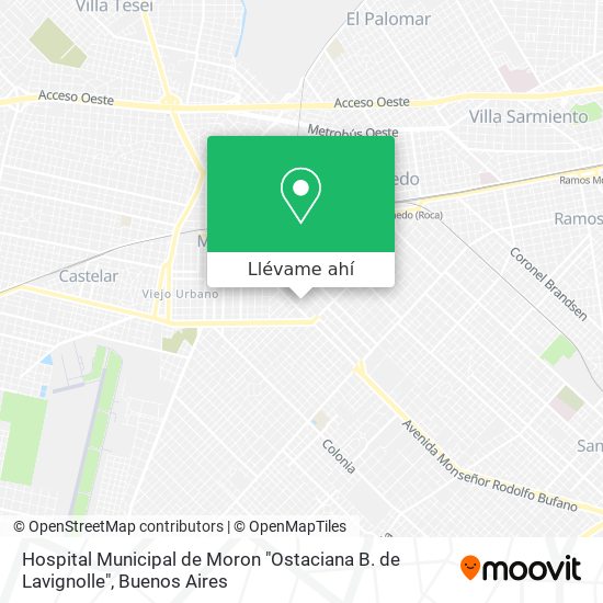 Mapa de Hospital Municipal de Moron "Ostaciana B. de Lavignolle"