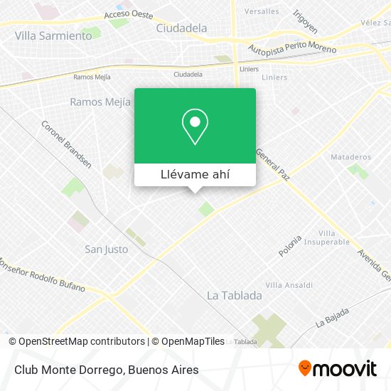 Mapa de Club Monte Dorrego