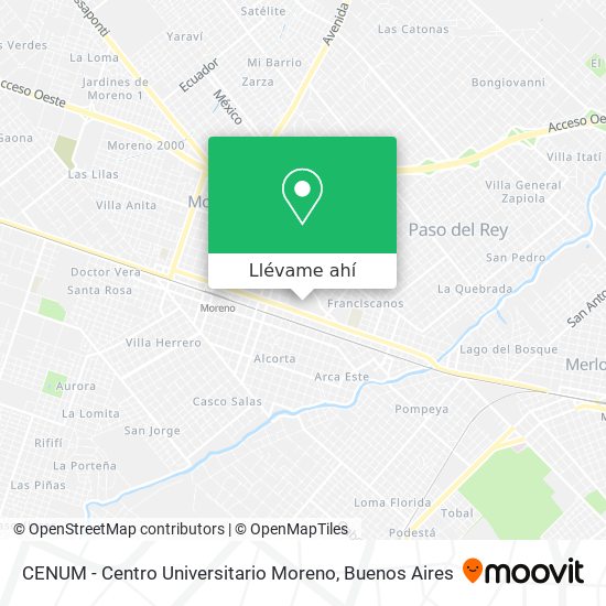 Mapa de CENUM - Centro Universitario Moreno