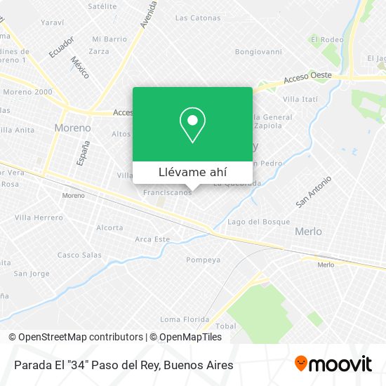 Mapa de Parada El "34" Paso del Rey