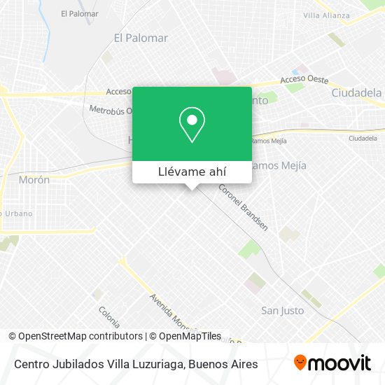 Mapa de Centro Jubilados Villa Luzuriaga