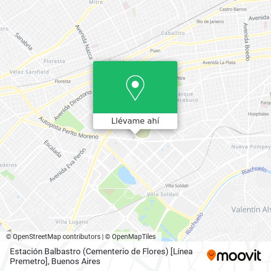 Mapa de Estación Balbastro (Cementerio de Flores) [Línea Premetro]