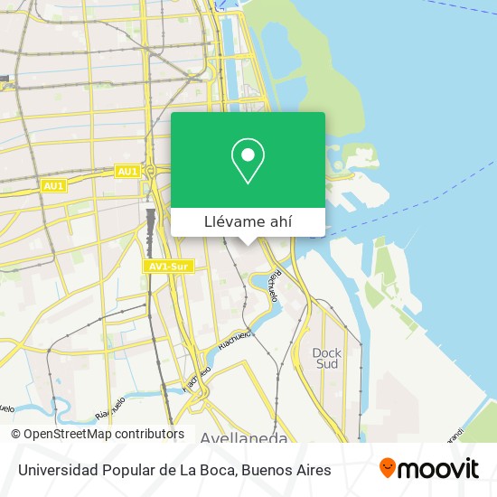 Mapa de Universidad Popular de La Boca