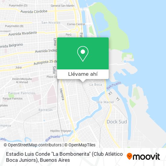 Mapa de Estadio Luis Conde "La Bombonerita" (Club Atlético Boca Juniors)
