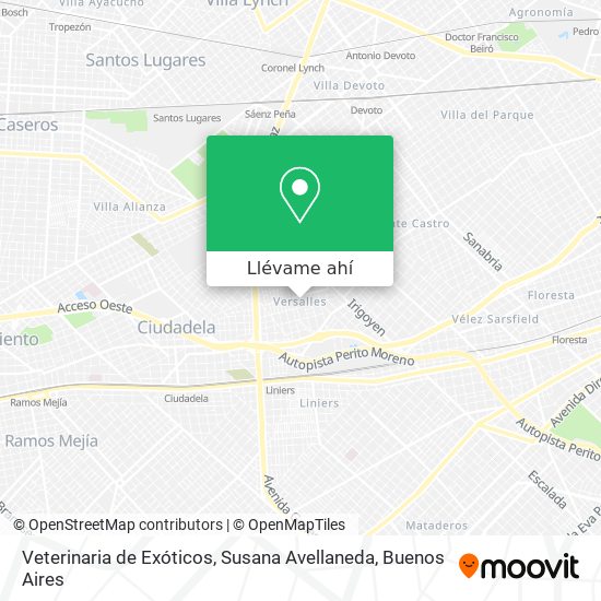 Mapa de Veterinaria de Exóticos, Susana Avellaneda