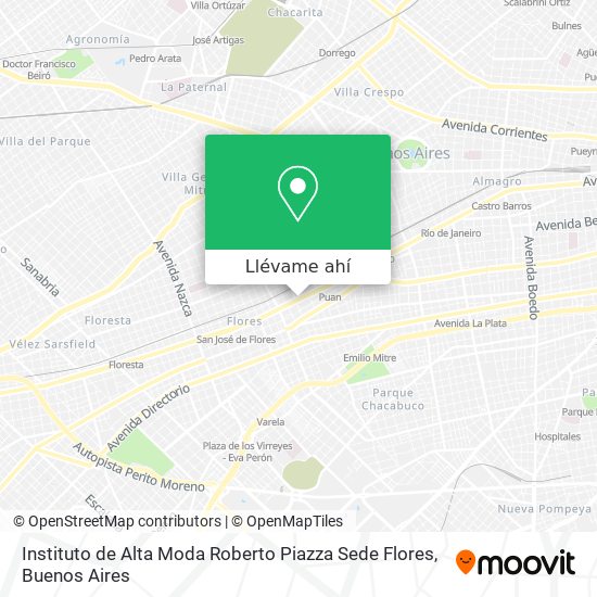 Mapa de Instituto de Alta Moda Roberto Piazza Sede Flores