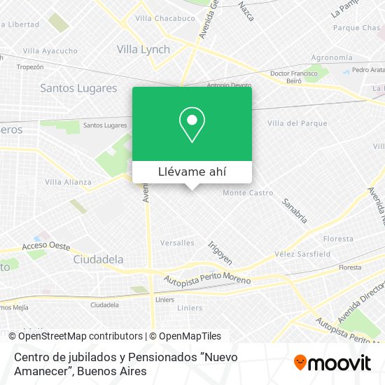 Mapa de Centro de jubilados y Pensionados ”Nuevo Amanecer”