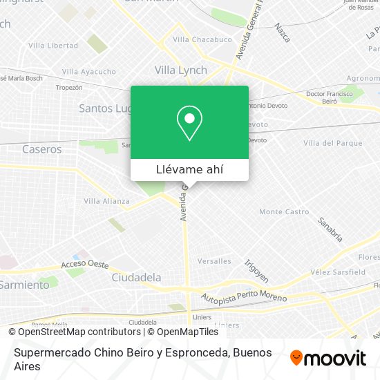 Mapa de Supermercado Chino Beiro y Espronceda