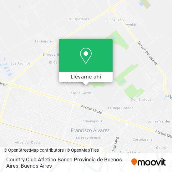 Mapa de Country Club Atlético Banco Provincia de Buenos Aires