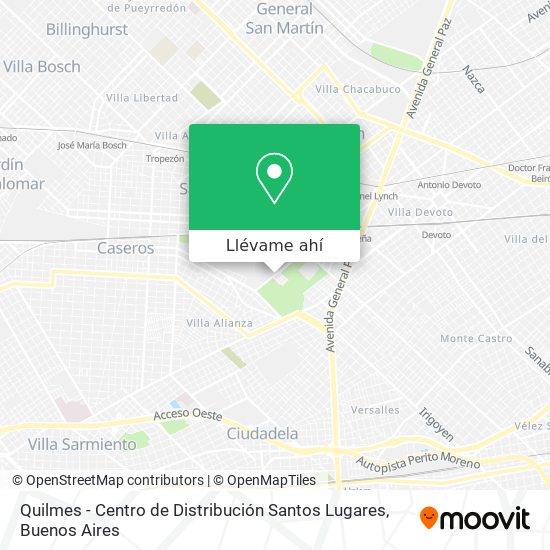 Mapa de Quilmes - Centro de Distribución Santos Lugares