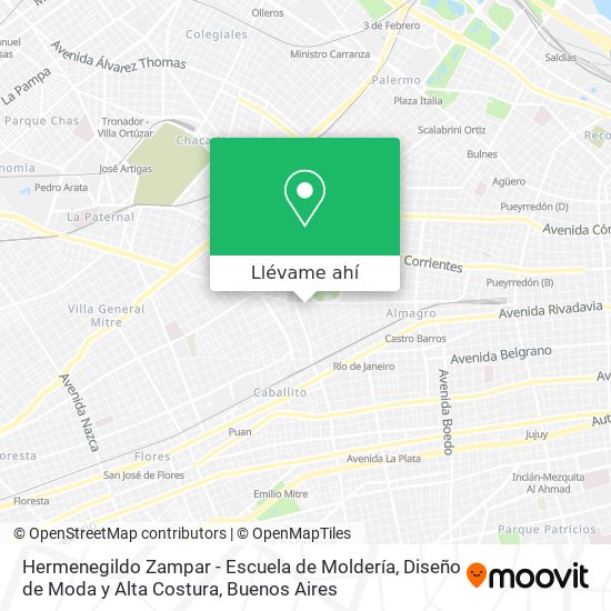 Mapa de Hermenegildo Zampar - Escuela de Moldería, Diseño de Moda y Alta Costura