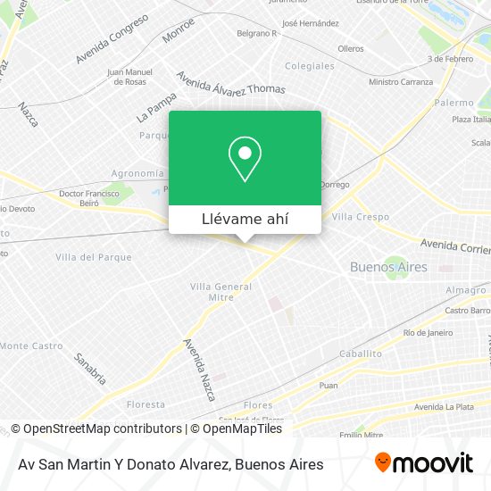 Mapa de Av San Martin Y Donato Alvarez