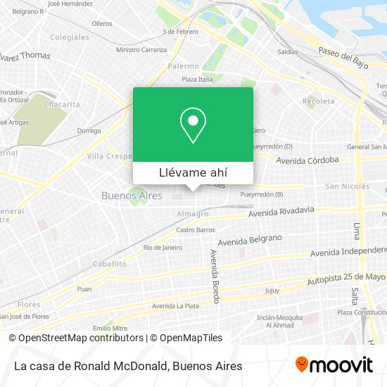 Mapa de La casa de Ronald McDonald