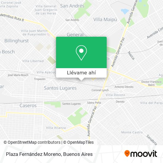 Mapa de Plaza Fernández Moreno