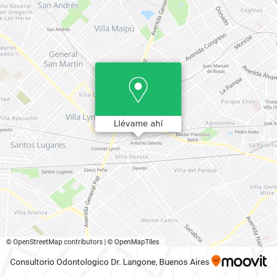 Mapa de Consultorio Odontologico Dr. Langone