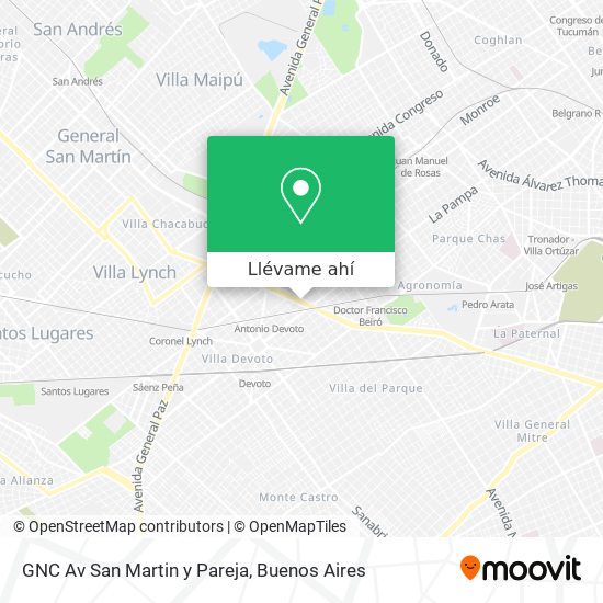 Mapa de GNC Av San Martin y Pareja