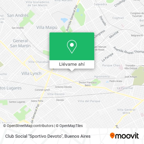 Mapa de Club Social "Sportivo Devoto"