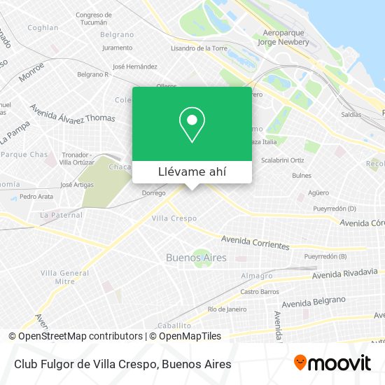 Mapa de Club Fulgor de Villa Crespo