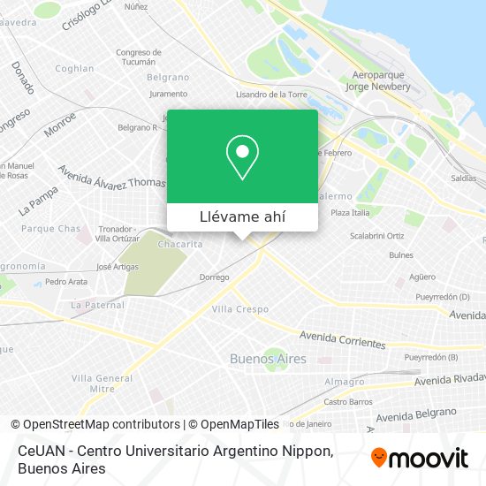 Mapa de CeUAN - Centro Universitario Argentino Nippon