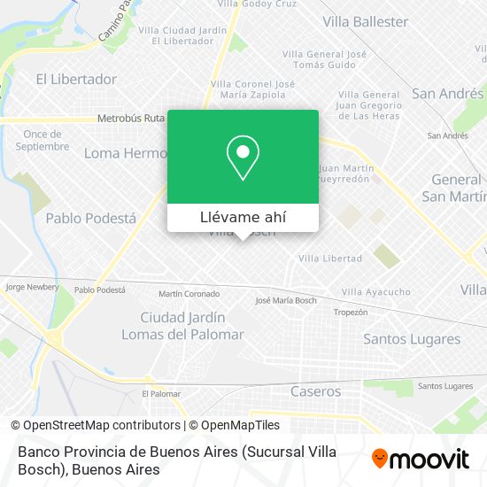 Mapa de Banco Provincia de Buenos Aires (Sucursal Villa Bosch)