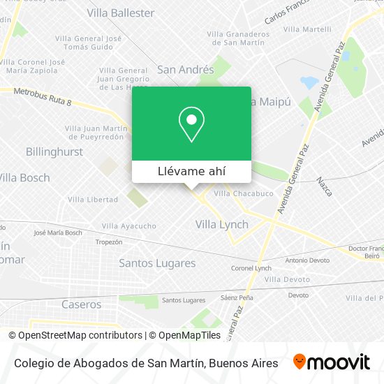 Mapa de Colegio de Abogados de San Martín