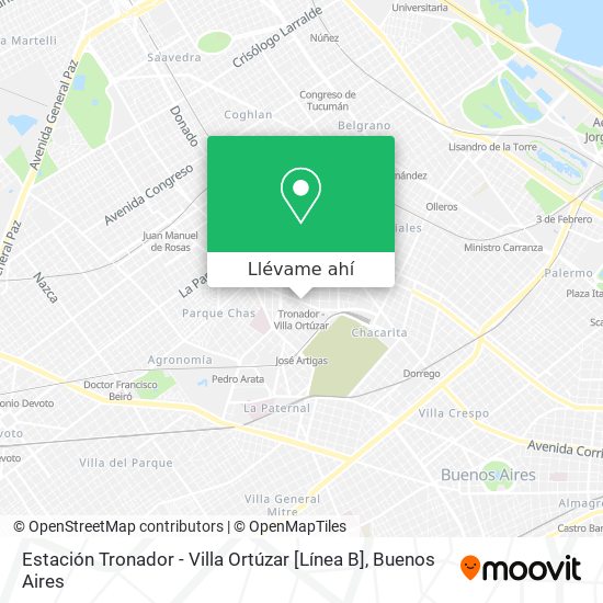 Mapa de Estación Tronador - Villa Ortúzar [Línea B]