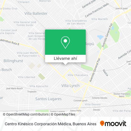 Mapa de Centro Kinésico Corporación Médica