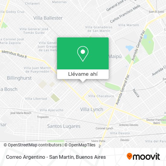 Mapa de Correo Argentino - San Martín